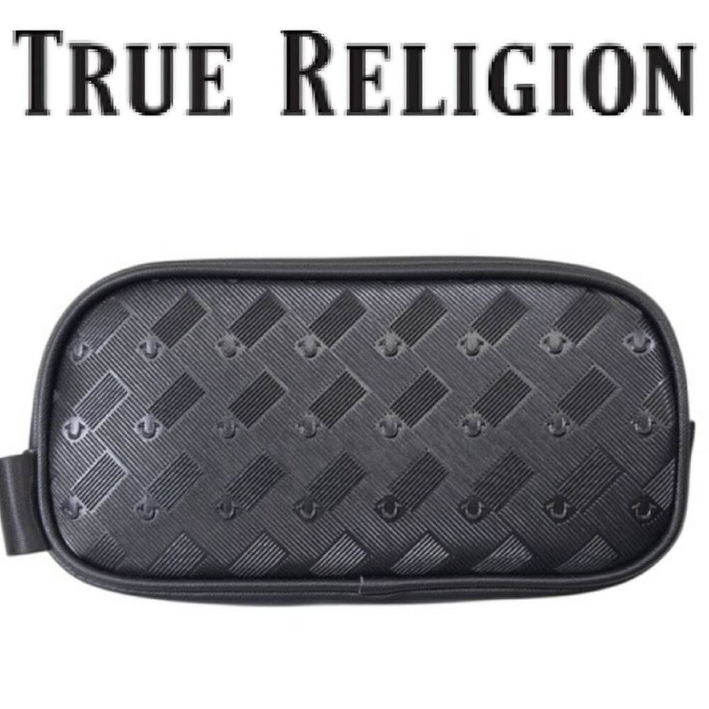 True Religion Vail Horseshoe Logo Dopp Bag- Black